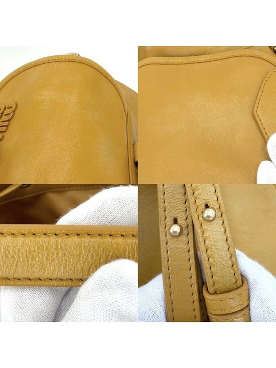 Miu Miu 2-Way Backpack Handbag Mustard Miu Miu Leather Yellow Gold Vintage